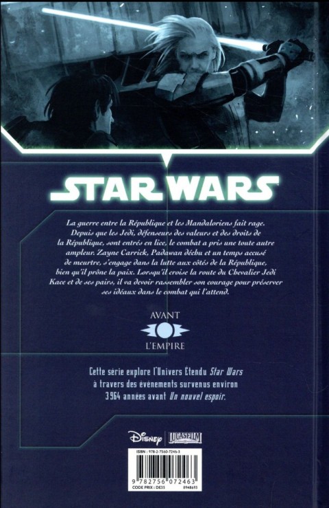 Verso de l'album Star Wars - Chevaliers de l'Ancienne République Tome 9 Le Dernier Combat