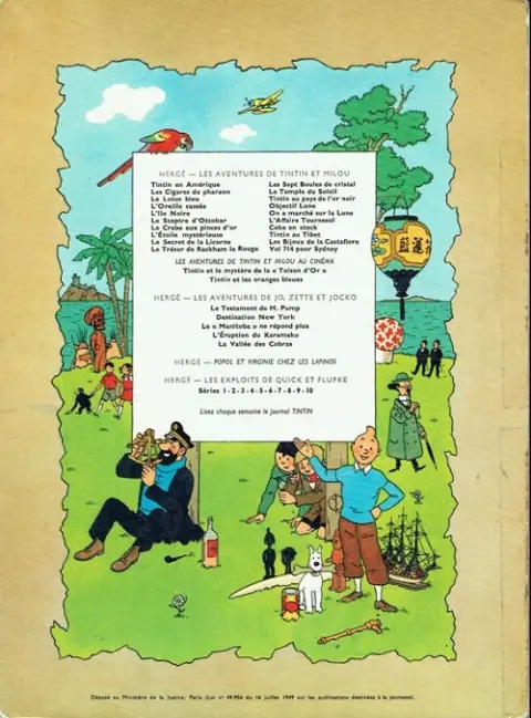 Verso de l'album Tintin Tome 5 Le lotus bleu