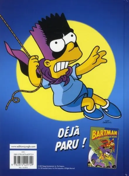 Verso de l'album Bartman Tome 2 Bartman returns