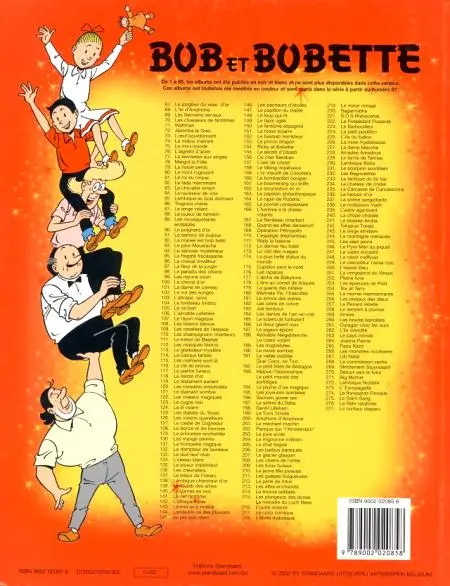 Verso de l'album Bob et Bobette Tome 277 Le Conteur disparu