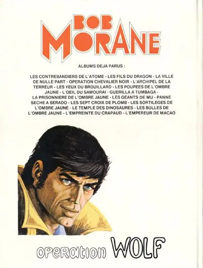 Verso de l'album Bob Morane Tome 28 Opération Wolf
