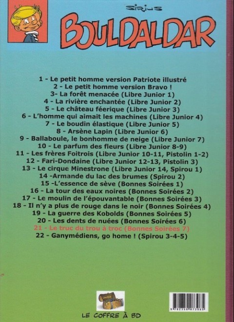 Verso de l'album Bouldaldar et Colégram Tome 21 Le Truc du Trou à Troc