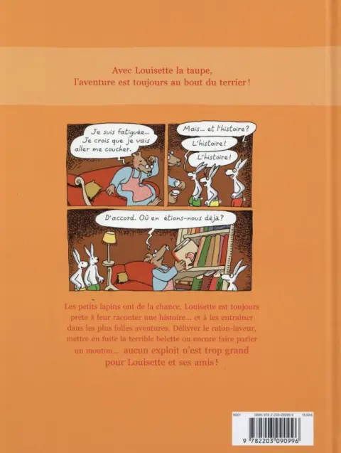 Verso de l'album Louisette la taupe
