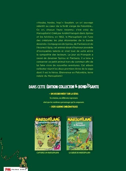 Verso de l'album Marsupilami Edition collector et bondissante