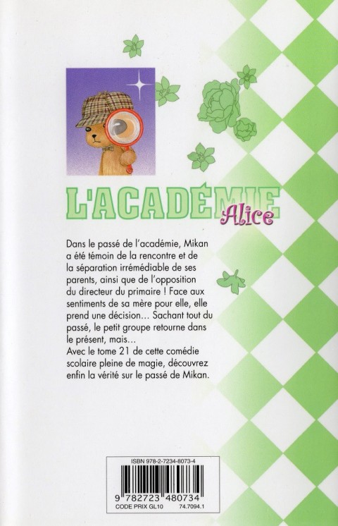 Verso de l'album L'Académie Alice 21