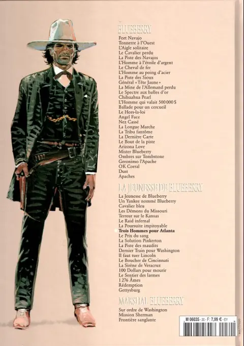 Verso de l'album Blueberry La Collection Tome 37 Trois Hommes pour Atlanta