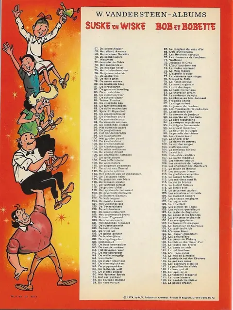 Verso de l'album Bob et Bobette (Publicitaire) La Fleur d'or