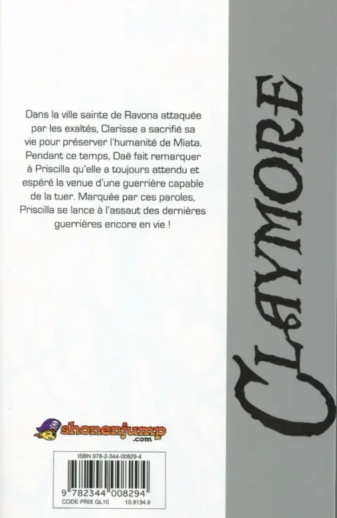 Verso de l'album Claymore Tome 26 La lame funèbre