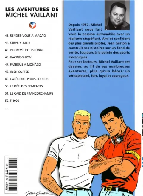 Verso de l'album Michel Vaillant La Collection Tome 43 Rendez-vous à Macao