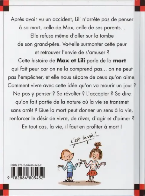 Verso de l'album Ainsi va la vie Tome 90 Lili a peur de la mort