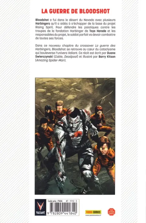 Verso de l'album Bloodshot Tome 3 La Guerre des Harbingers
