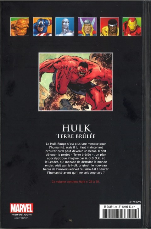 Verso de l'album Marvel Comics - La collection de référence Tome 93 Huk - Terre Brûlée