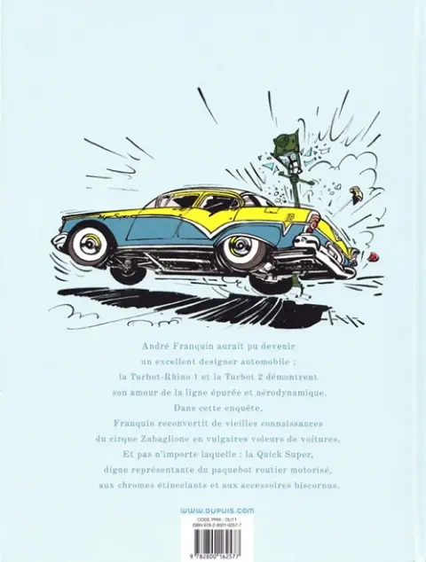 Verso de l'album Spirou et Fantasio La Quick Super