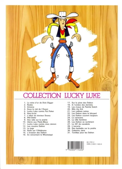 Verso de l'album Lucky Luke Tome 20 Billy the Kid