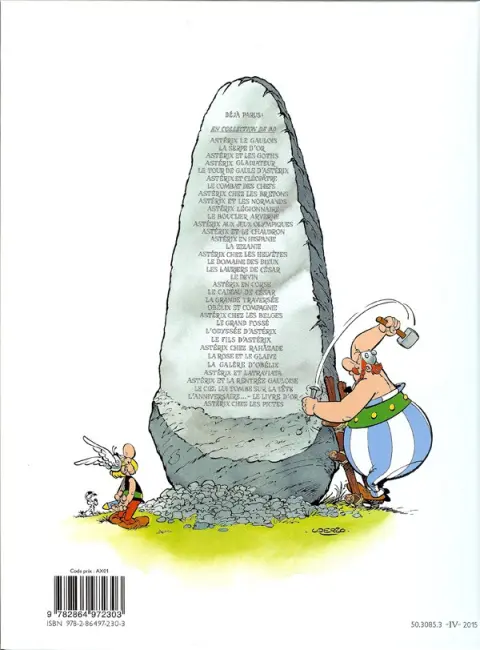 Verso de l'album Astérix Tome 34 L'anniversaire d'Astérix & Obélix - Le livre d'or