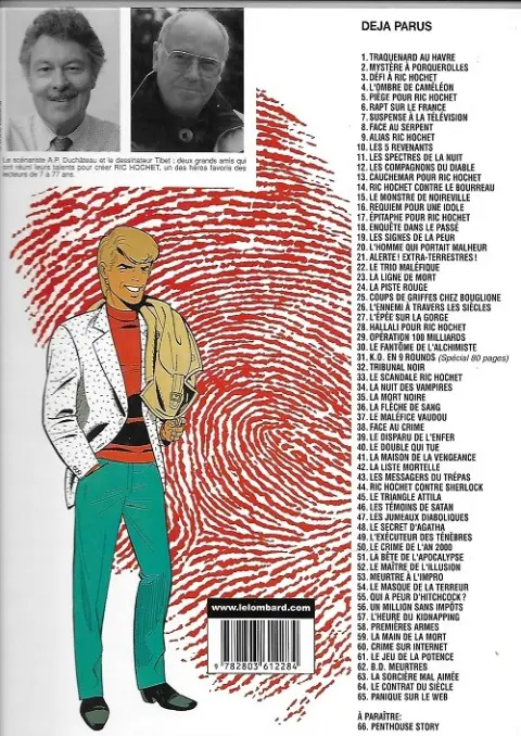 Verso de l'album Ric Hochet Tome 57 L'heure du kidnapping