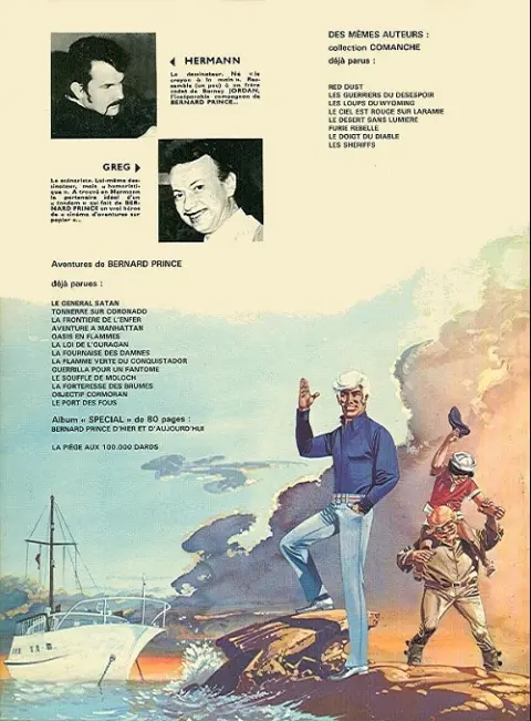 Verso de l'album Bernard Prince Tome 12 Objectif Cormoran