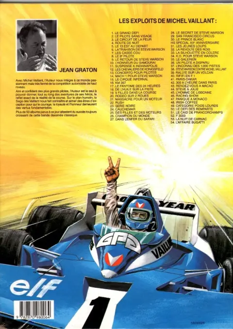 Verso de l'album Michel Vaillant Tome 47 Panique à Monaco