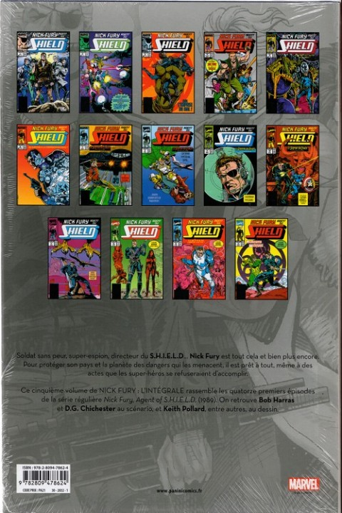 Verso de l'album Nick Fury, agent du S.H.I.E.L.D. Volume 5 1989-1990