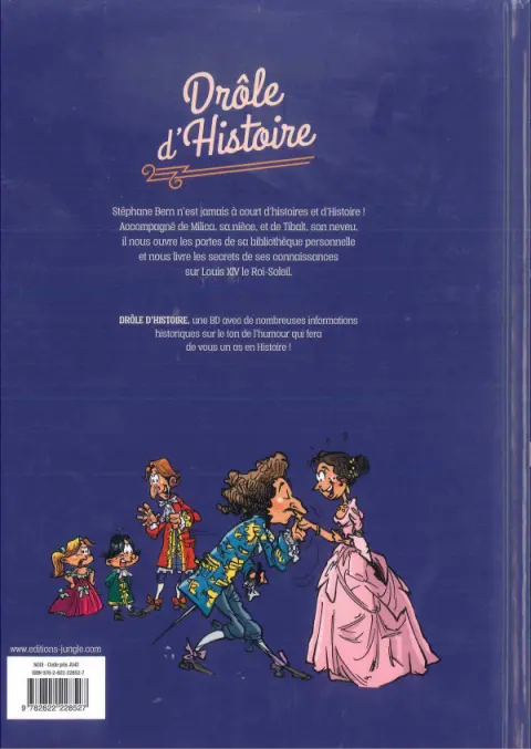 Verso de l'album Drôle d'histoire Louis XIV Le Roi-Soleil