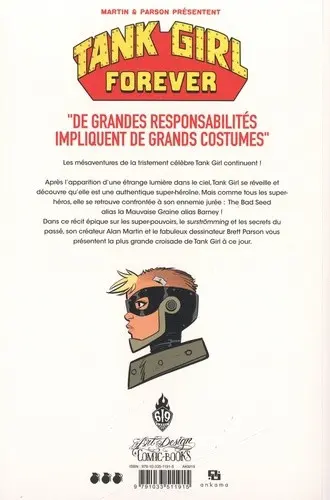Verso de l'album Tank Girl Tome 13 Tank Girl Forever