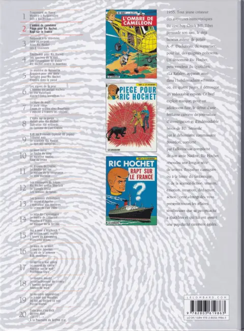 Verso de l'album Ric Hochet Intégrale Tome 2