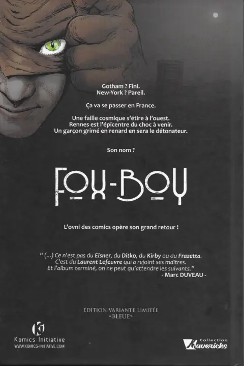 Verso de l'album Fox-Boy Komics Initiative N° 1 Troisième souffle