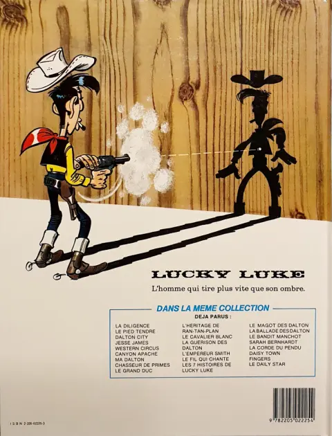 Verso de l'album Lucky Luke Tome 50 Sarah Bernhardt