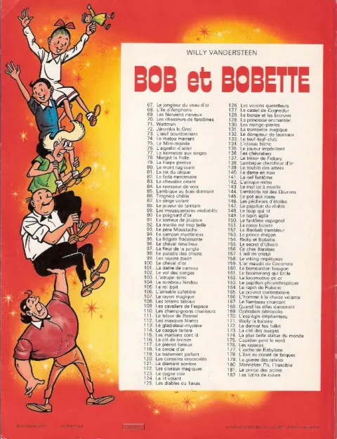 Verso de l'album Bob et Bobette Tome 89 Les mousquetaires endiablés