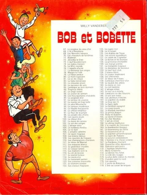 Verso de l'album Bob et Bobette Tome 142 L'attrape-mites