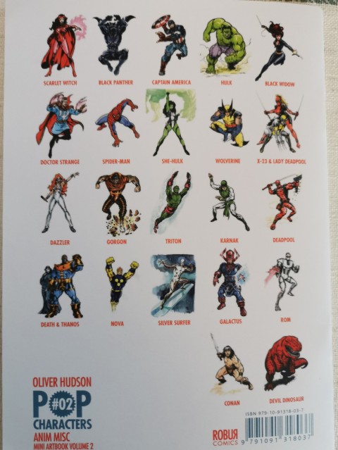 Verso de l'album Pop characters Volume 2 Marvel Comics Misc Mini Artbook