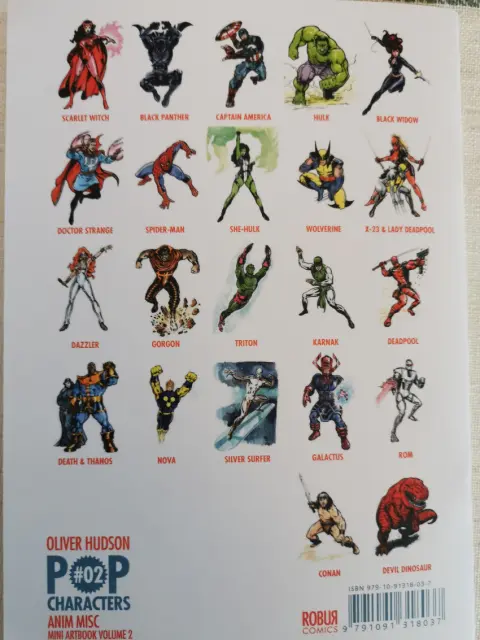 Verso de l'album Pop characters Volume 2 Marvel Comics Misc Mini Artbook