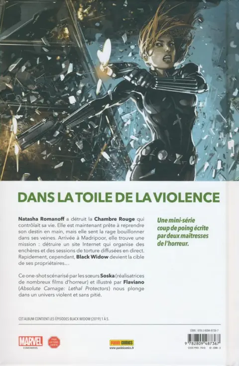 Verso de l'album Black Widow : Sans Limites