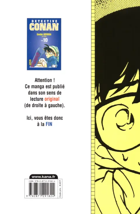 Verso de l'album Détective Conan Tome 10