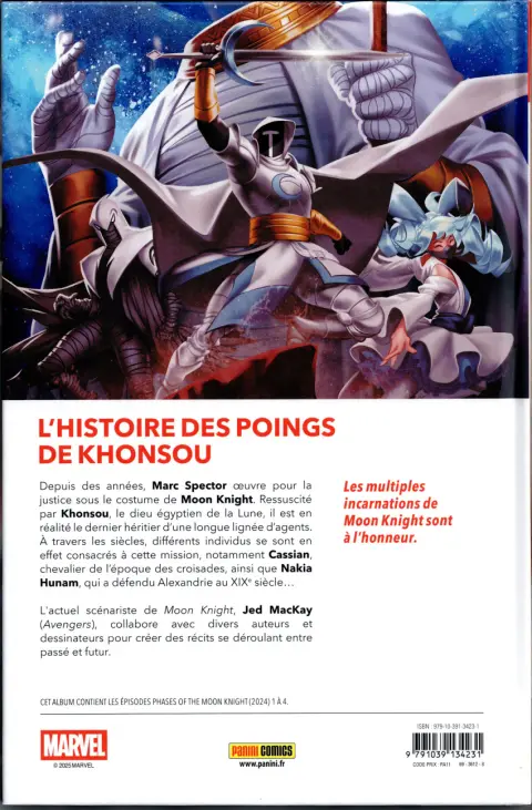 Verso de l'album Moon Knight - Les phases du Chevalier de la Lune