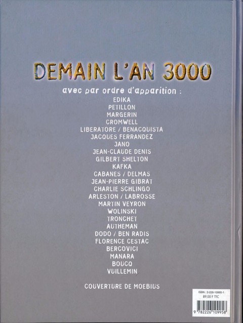 Verso de l'album Demain l'an 3000