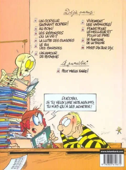 Verso de l'album L'Élève Ducobu Tome 10 Miss Dix sur Dix