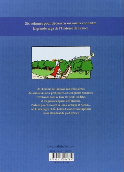 Verso de l'album L'Histoire de France en BD Tome 1 De la préhistoire... ...à la Gaule celtique !