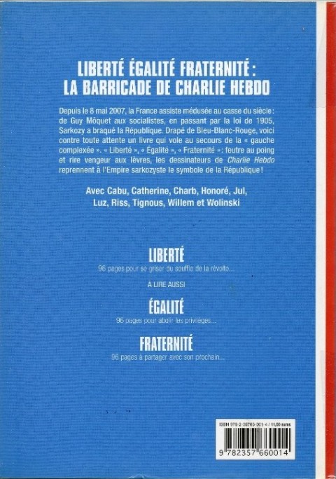 Verso de l'album Liberté, Égalité, Fraternité Liberté
