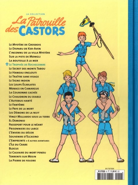 Verso de l'album La Patrouille des Castors La collection - Hachette Tome 6 Le Trophée de Rochecombe