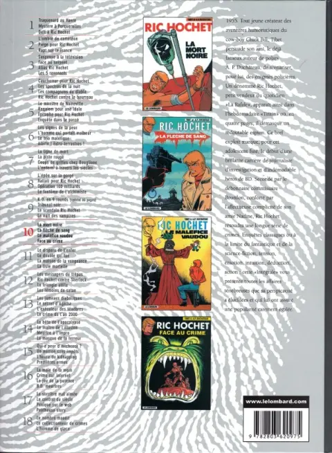 Verso de l'album Ric Hochet Intégrale Tome 10