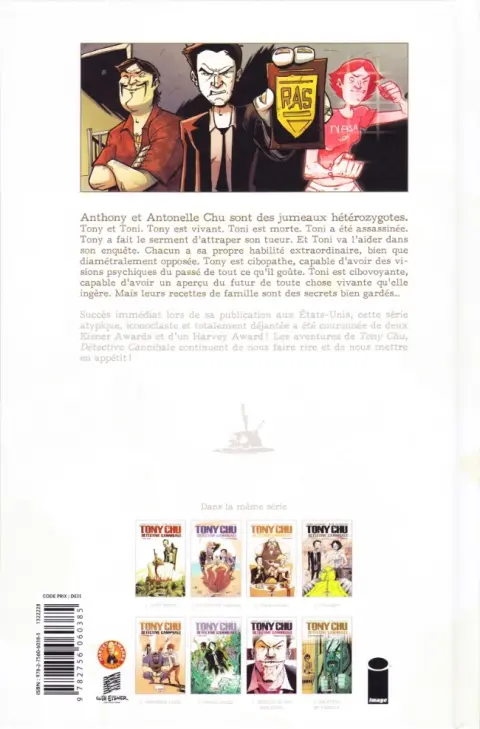Verso de l'album Tony Chu - Détective cannibale Tome 8 Recettes de famille
