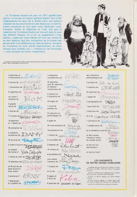 Verso de l'album Le Trombone Illustré