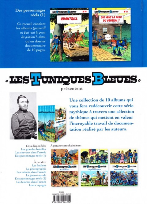 Verso de l'album Les Tuniques Bleues présentent 3 Des personnages réels (1/2)
