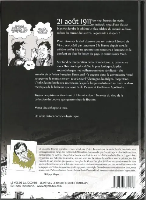 Verso de l'album Le Vol de la Joconde