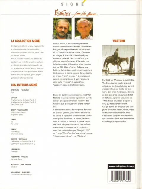 Verso de l'album Western