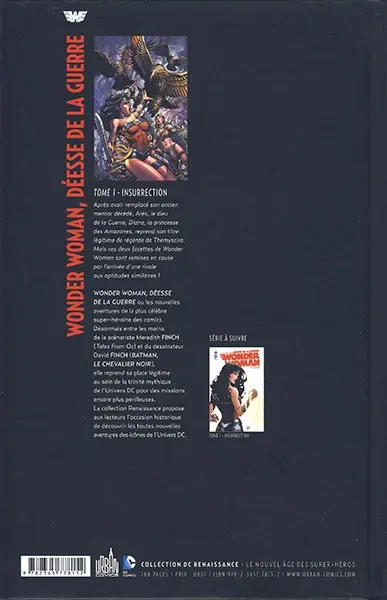 Verso de l'album Wonder Woman - Déesse de la guerre 1 Insurrection