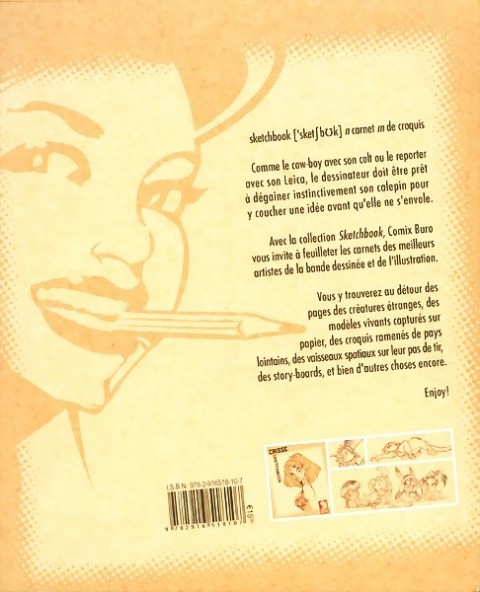 Verso de l'album Sketchbook - Comix Buro Tome 7 Sketchbook Crisse