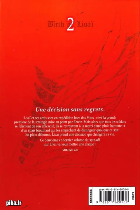Verso de l'album L'Attaque des Titans - Birth of Livaï 2