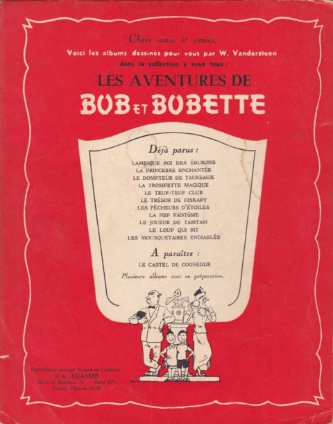 Verso de l'album Bob et Bobette Tome 4 Le dompteur de taureaux